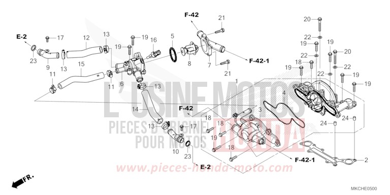 WATER PUMP for Gold Wing GUNMETAL BLACK METLLIC (NHC52B) from 2021